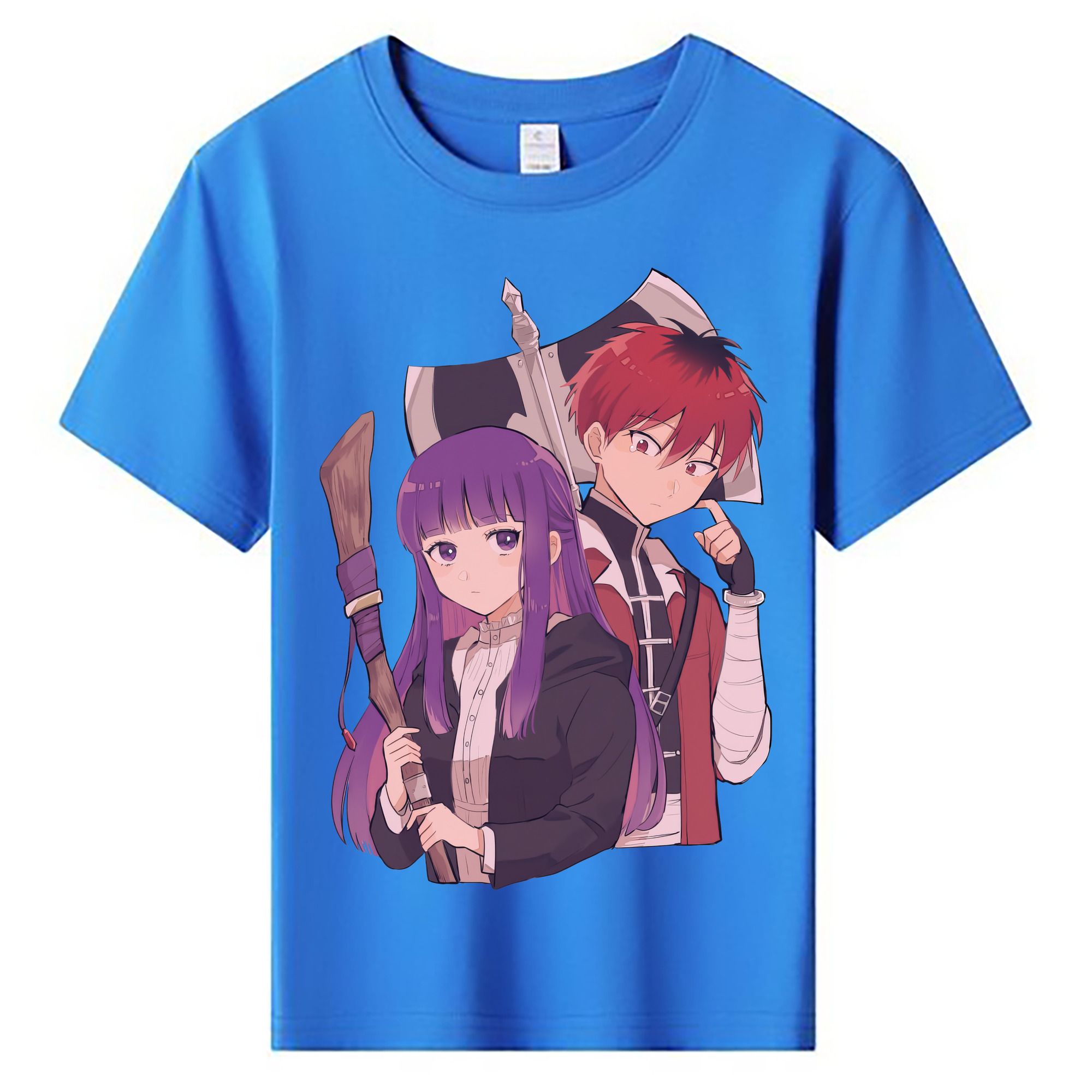 （画像用） 葬送のフリーレン Frieren 綿100％キッズTシャツ（フロントプリント）